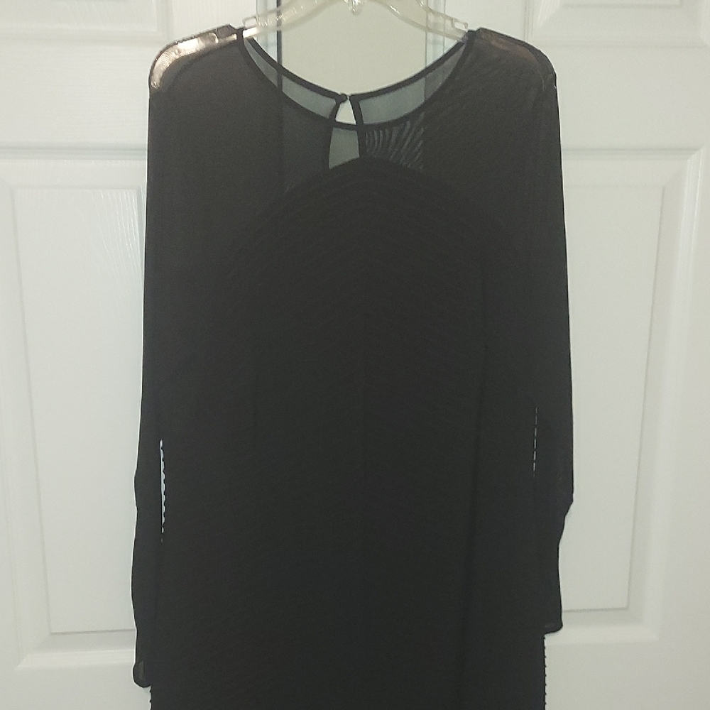Calvin Klein Collection Black Sheath Dress with Bishop Sleeves